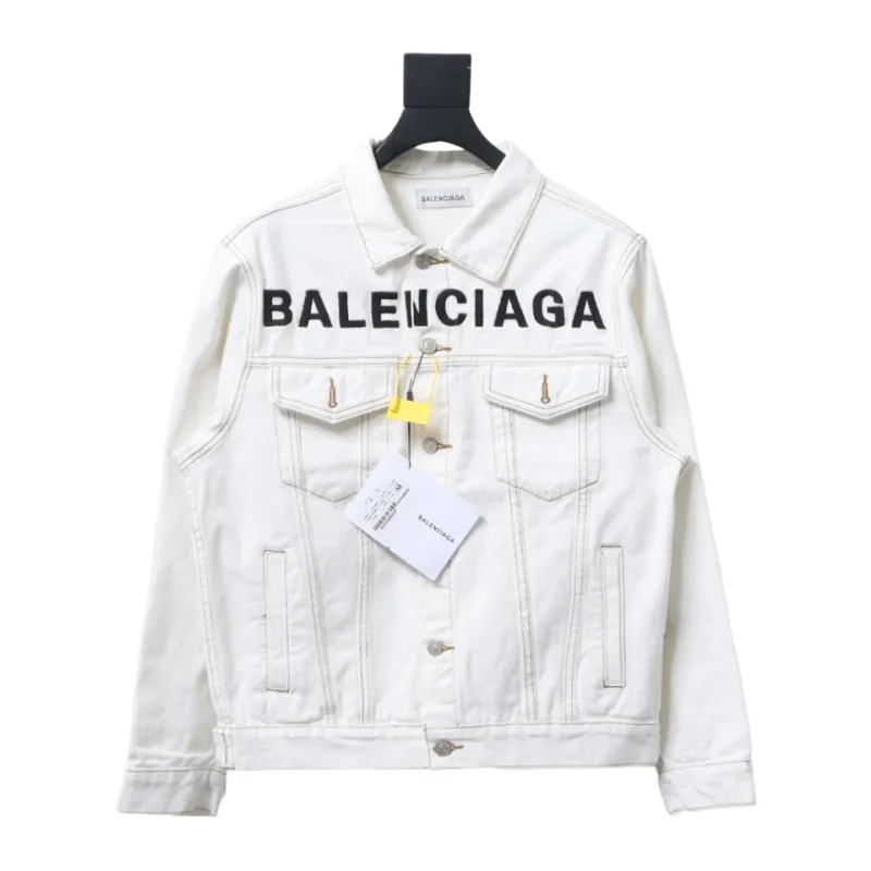 Balenciaga chest embroidered denim jacket jacket 2