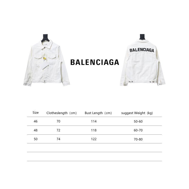  Balenciaga classic back letter denim jacket
