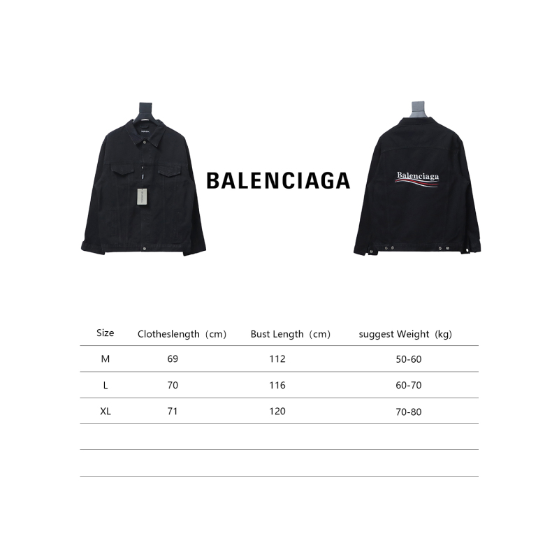  Balenciaga classic embroidered cola denim jacket