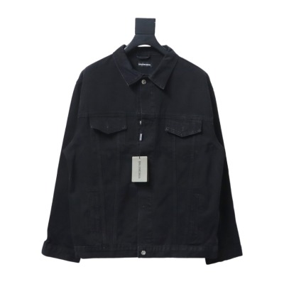  Balenciaga classic embroidered cola denim jacket 01
