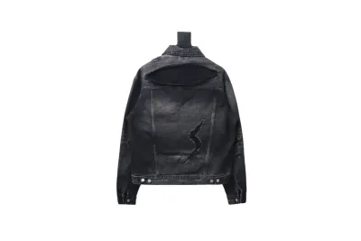 Balenciaga distressed ripped lightning denim jacket 02
