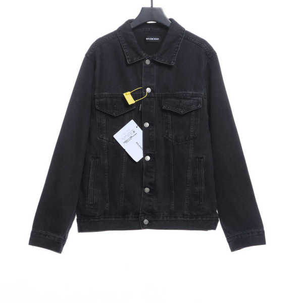 Balenciaga double B graffiti washed denim jacket