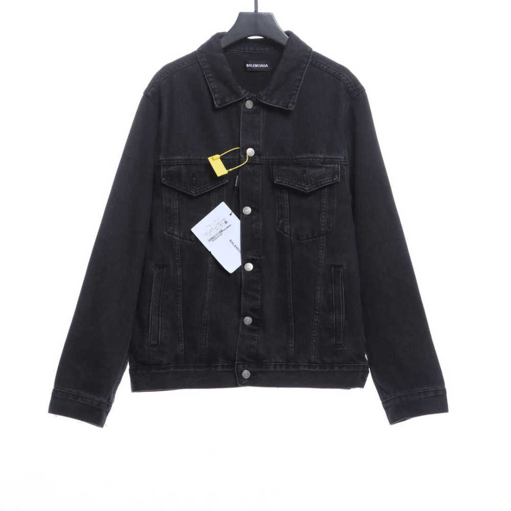  Balenciaga double B graffiti washed denim jacket