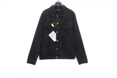 Balenciaga double B graffiti washed denim jacket 01