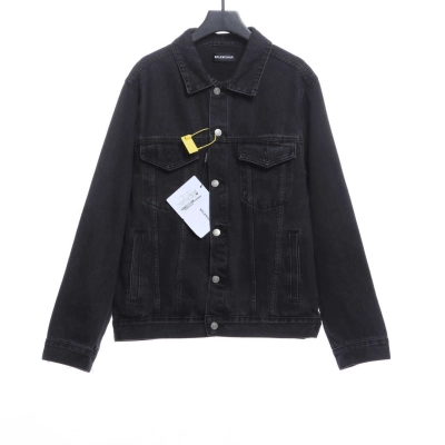 Balenciaga double B graffiti washed denim jacket 01