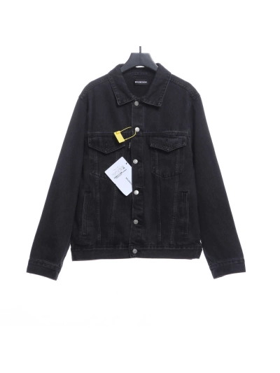 Balenciaga double B graffiti washed denim jacket 01