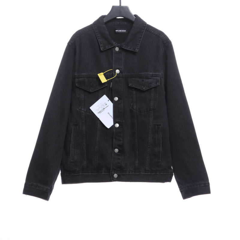  Balenciaga double B graffiti washed denim jacket