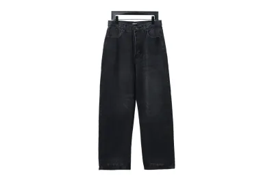 Balenciaga Washed black loose wide-leg Jeans 01