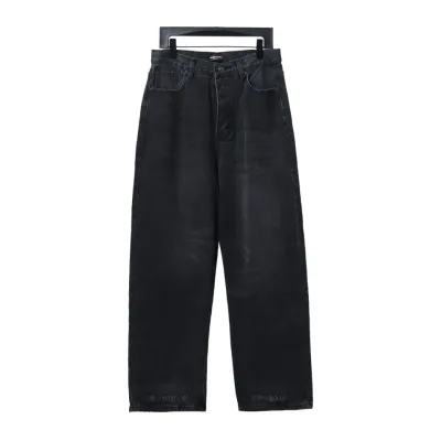 Balenciaga Washed black loose wide-leg Jeans 01