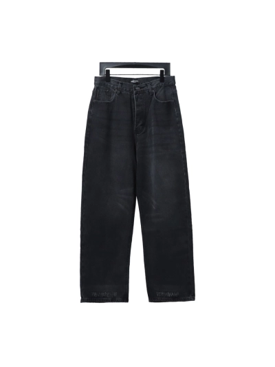 Balenciaga Washed black loose wide-leg Jeans 01