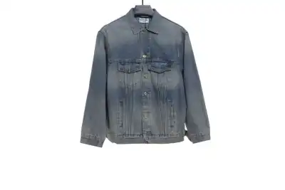 Balenciaga back double B luminous pink denim jacket 01