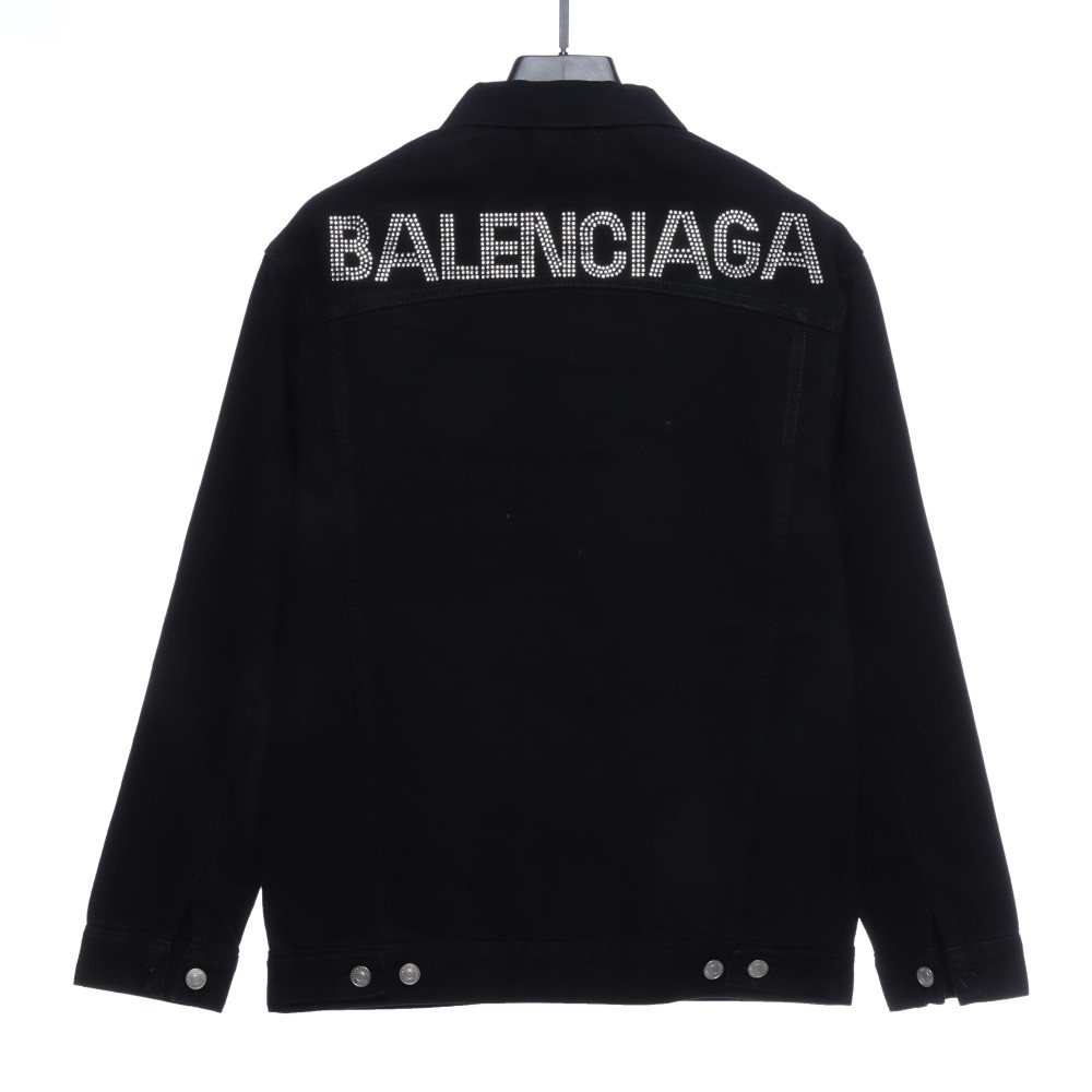  Balenciage back hot-drilled letter denim long-sleeved jacket