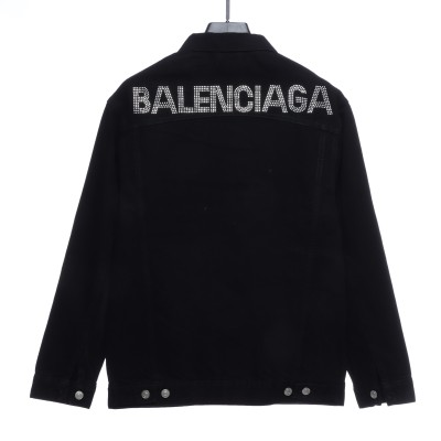  Balenciage back hot-drilled letter denim long-sleeved jacket 02