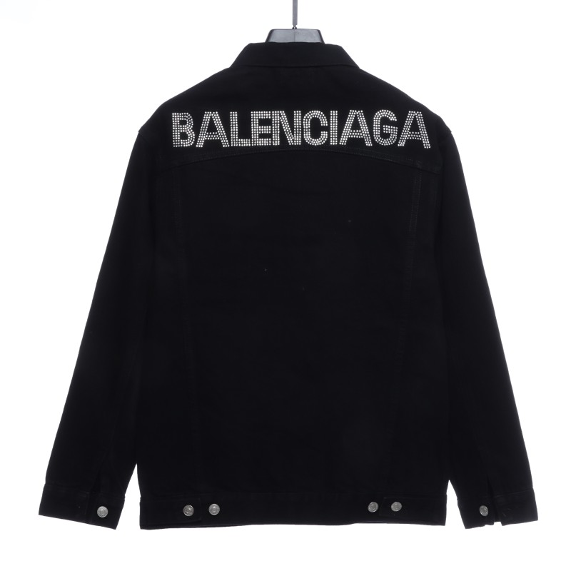 Balenciage back hot-drilled letter denim long-sleeved jacket