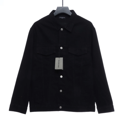Balenciaga back hot-drilled letter denim long-sleeved jacket 01