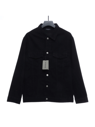 Balenciaga back hot-drilled letter denim long-sleeved jacket 01