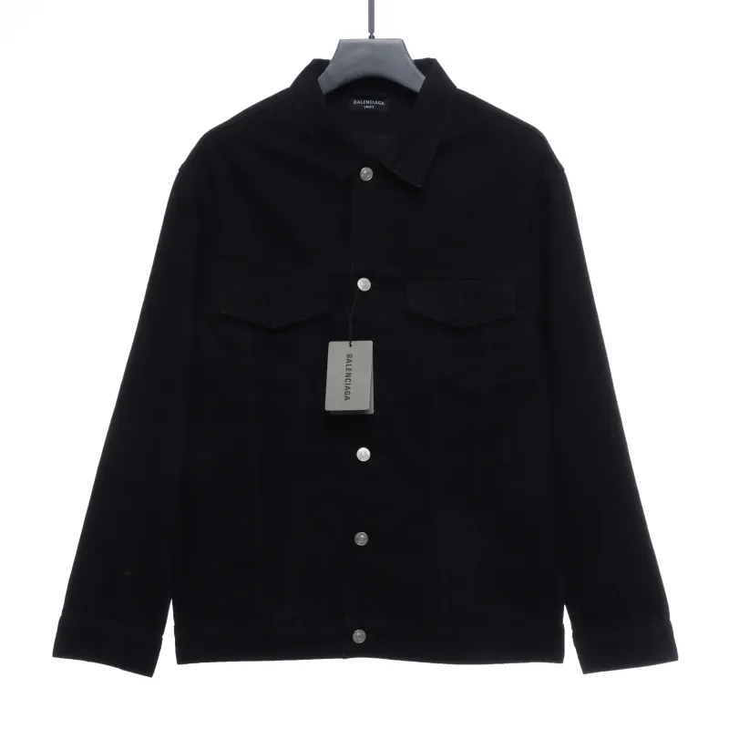 Balenciaga back hot-drilled letter denim long-sleeved jacket