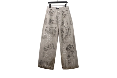 Balenciaga catwalk graffiti denim Jeans 01