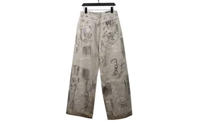 Balenciaga catwalk graffiti denim Jeans 02