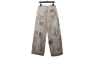 Balenciaga catwalk graffiti denim Jeans 02