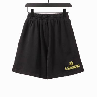 Balenciage distressed tape Short Pants black 02