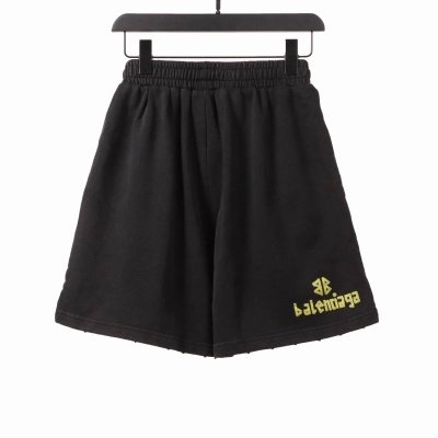 Balenciaga distressed tape Short Pants black 02