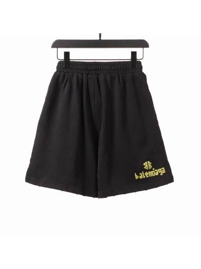 Balenciaga distressed tape Short Pants black 02