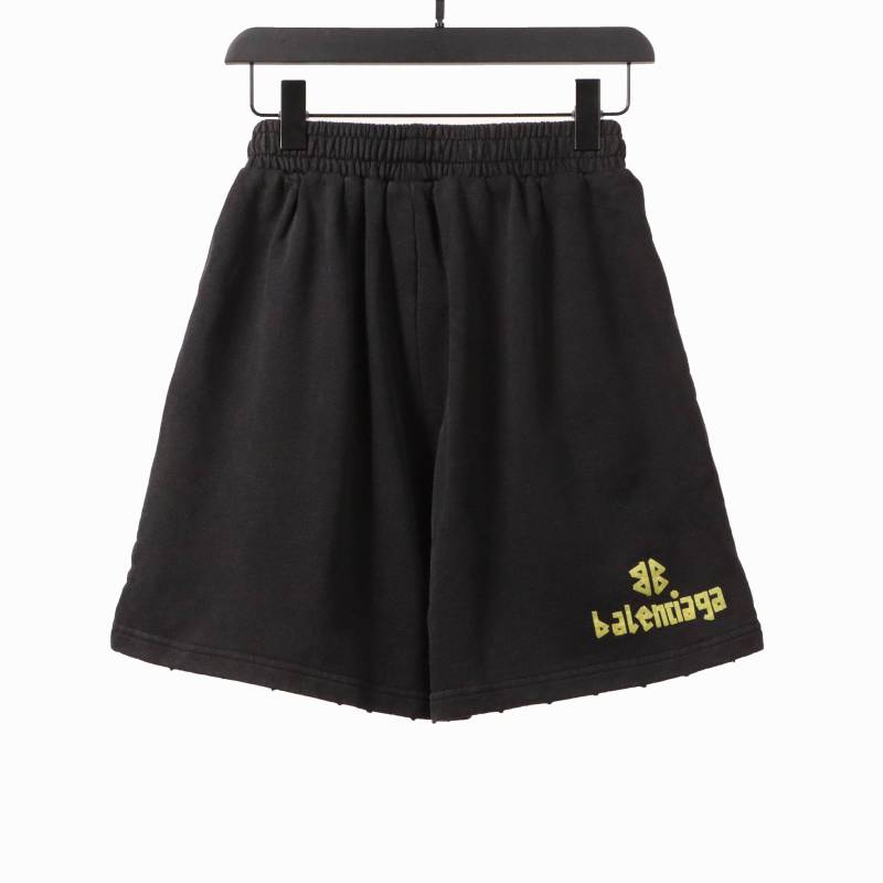 Balenciage distressed tape Short Pants black