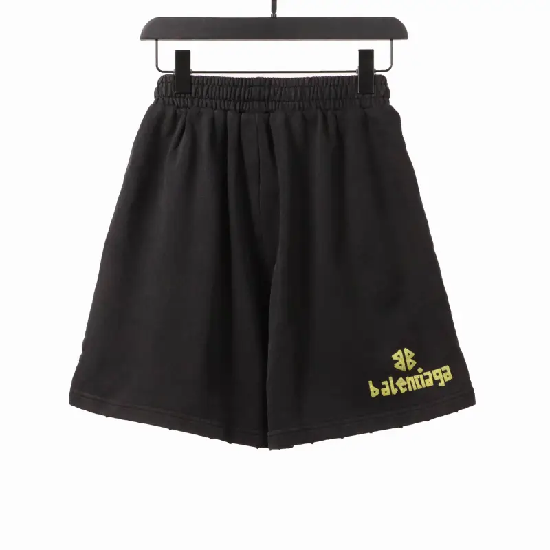 Balenciaga distressed tape Short Pants black