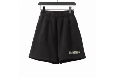 Balenciaga distressed tape Short Pants black 01