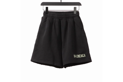 Balenciaga distressed tape Short Pants black 01