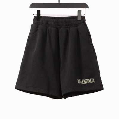 Balenciage distressed tape Short Pants black 01