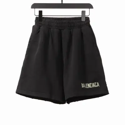 Balenciaga distressed tape Short Pants black 01