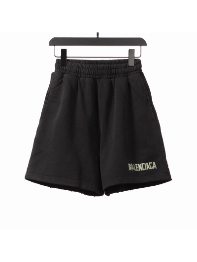 Balenciaga distressed tape Short Pants black 01