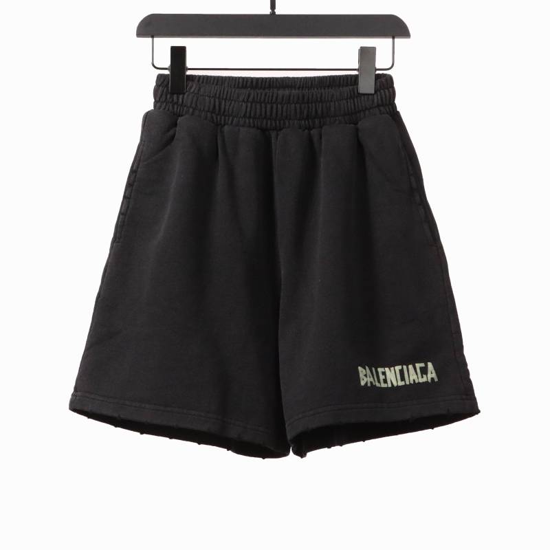 Balenciage distressed tape Short Pants black