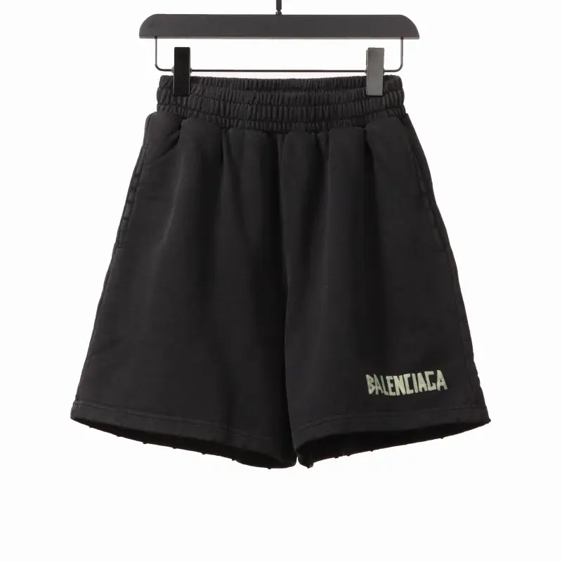 Balenciaga distressed tape Short Pants black