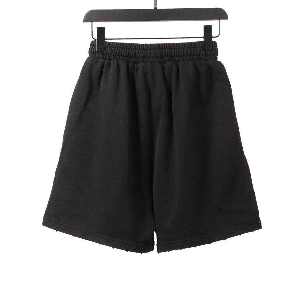  Balenciage distressed washed cola embroidered Short Pants