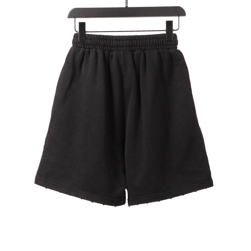  Balenciage distressed washed cola embroidered Short Pants