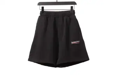 Balenciaga distressed washed cola embroidered Short Pants 01