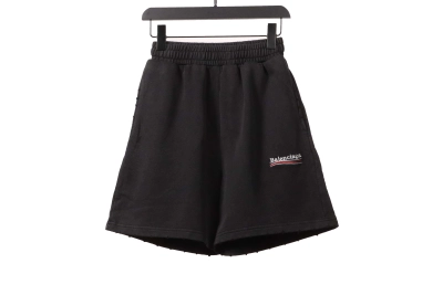 Balenciaga distressed washed cola embroidered Short Pants 01