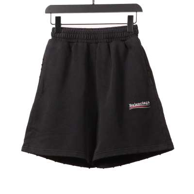  Balenciage distressed washed cola embroidered Short Pants 01