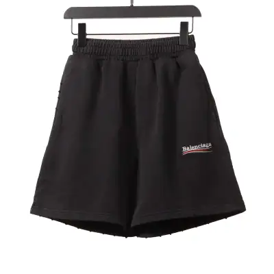 Balenciaga distressed washed cola embroidered Short Pants 01