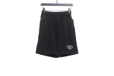 Balenciaga distressed washed lock embroidered Short Pants 1 01