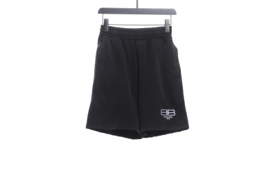 Balenciaga distressed washed lock embroidered Short Pants 1 01