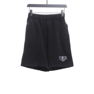  Balenciage distressed washed lock embroidered Short Pants 1 01