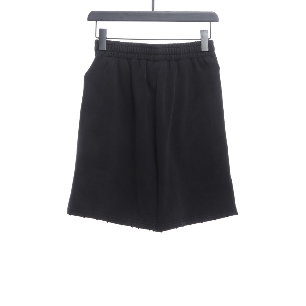Balenciage distressed washed lock embroidered Short Pants 1