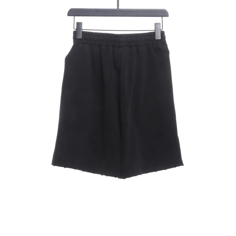  Balenciage distressed washed lock embroidered Short Pants 1