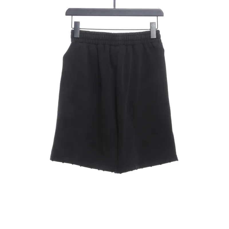  Balenciage distressed washed lock embroidered Short Pants 1