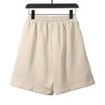  Balenciage distressed washed lock embroidered Short Pants beige