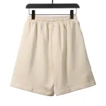  Balenciage distressed washed lock embroidered Short Pants beige